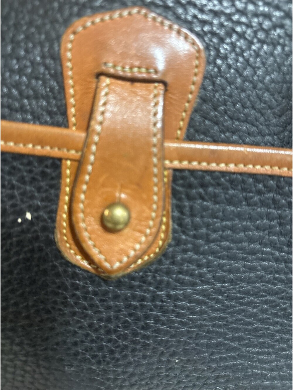 Dooney Bourke Women's Vintage Black and Brown Leather Satchel Bag - Picture 5 of 7